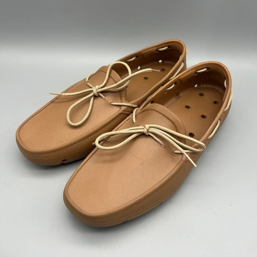 Tucket Footwear Boat Shoes Mens 12 Brown Rubber Waterproof Deck Loafers EUC